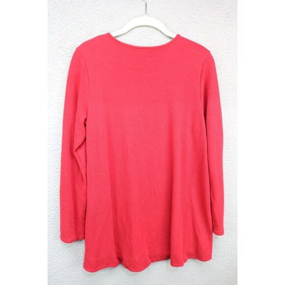 J.Jill Wearever Red Ribbed Long Sleeve Tunic Top-Size Medium - Picture 8 of 10